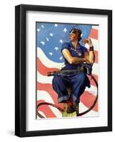 "Rosie the Riveter", May 29,1943-Norman Rockwell-Framed Premium Giclee Print