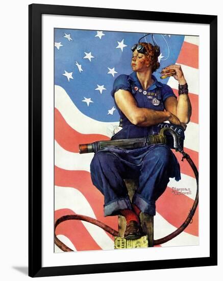 "Rosie the Riveter", May 29,1943-Norman Rockwell-Framed Premium Giclee Print