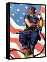 "Rosie the Riveter", May 29,1943-Norman Rockwell-Framed Stretched Canvas