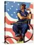 "Rosie the Riveter", May 29,1943-Norman Rockwell-Stretched Canvas