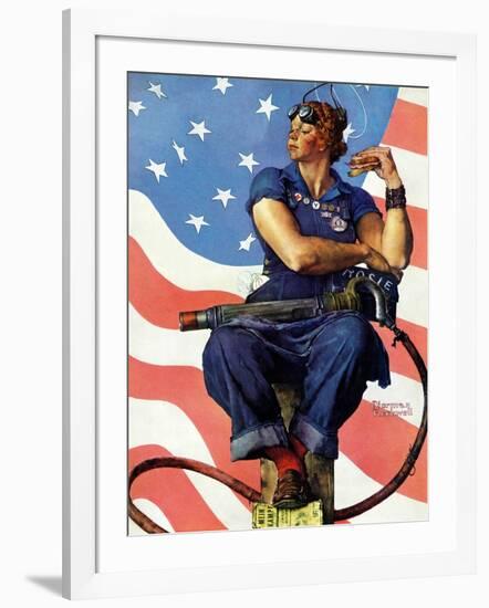 "Rosie the Riveter", May 29,1943-Norman Rockwell-Framed Giclee Print