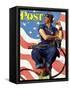 "Rosie the Riveter" Saturday Evening Post Cover, May 29,1943-Norman Rockwell-Framed Stretched Canvas