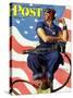 "Rosie the Riveter" Saturday Evening Post Cover, May 29,1943-Norman Rockwell-Stretched Canvas