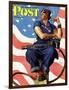 "Rosie the Riveter" Saturday Evening Post Cover, May 29,1943-Norman Rockwell-Framed Giclee Print