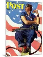 "Rosie the Riveter" Saturday Evening Post Cover, May 29,1943-Norman Rockwell-Mounted Giclee Print