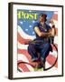 "Rosie the Riveter" Saturday Evening Post Cover, May 29,1943-Norman Rockwell-Framed Giclee Print