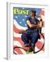 "Rosie the Riveter" Saturday Evening Post Cover, May 29,1943-Norman Rockwell-Framed Premium Giclee Print