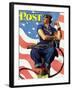 "Rosie the Riveter" Saturday Evening Post Cover, May 29,1943-Norman Rockwell-Framed Premium Giclee Print