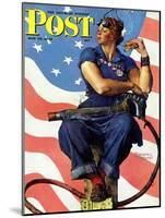 "Rosie the Riveter" Saturday Evening Post Cover, May 29,1943-Norman Rockwell-Mounted Premium Giclee Print