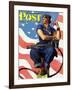 "Rosie the Riveter" Saturday Evening Post Cover, May 29,1943-Norman Rockwell-Framed Giclee Print