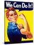 Rosie the Riveter Vintage War Poster from World War Two-Stocktrek Images-Stretched Canvas