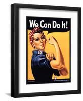 Rosie the Riveter We Can Do It-J^ Howard Miller-Framed Art Print