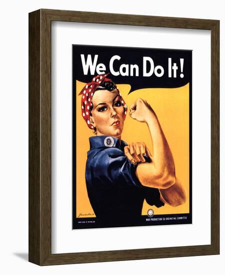 Rosie the Riveter We Can Do It-J^ Howard Miller-Framed Art Print