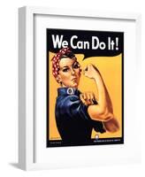 Rosie the Riveter We Can Do It-J^ Howard Miller-Framed Art Print