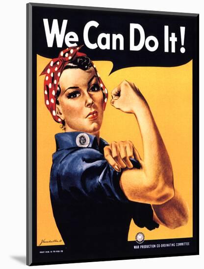 Rosie the Riveter We Can Do It-J^ Howard Miller-Mounted Art Print