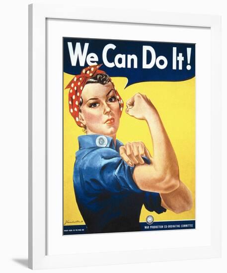 Rosie the Riveter-J Howard Miller-Framed Art Print