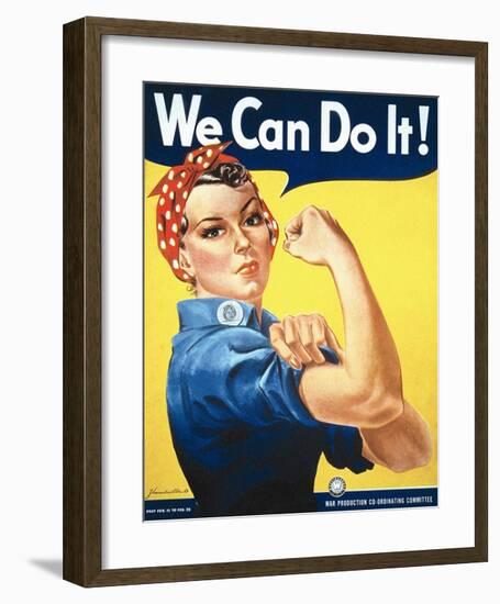 Rosie the Riveter-J Howard Miller-Framed Art Print