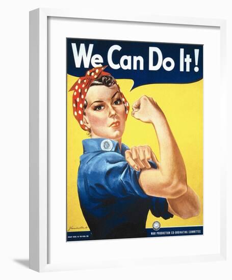 Rosie the Riveter-J Howard Miller-Framed Art Print