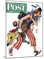 "Rosie to the Rescue" Saturday Evening Post Cover, September 4,1943-Norman Rockwell-Mounted Giclee Print