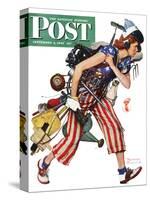 "Rosie to the Rescue" Saturday Evening Post Cover, September 4,1943-Norman Rockwell-Stretched Canvas