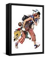 "Rosie to the Rescue", September 4,1943-Norman Rockwell-Framed Stretched Canvas