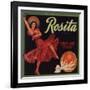 Rosita Brand - Canoga Park, California - Citrus Crate Label-Lantern Press-Framed Art Print