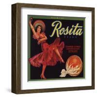 Rosita Brand - Canoga Park, California - Citrus Crate Label-Lantern Press-Framed Art Print