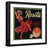 Rosita Brand - Canoga Park, California - Citrus Crate Label-Lantern Press-Framed Art Print