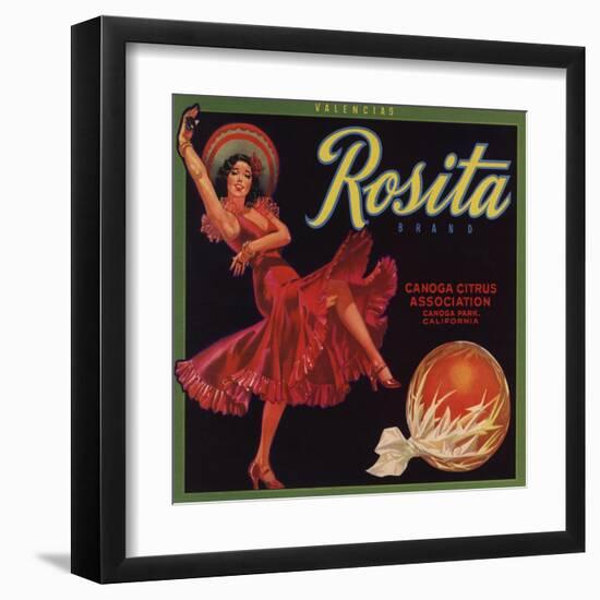 Rosita Brand - Canoga Park, California - Citrus Crate Label-Lantern Press-Framed Art Print