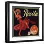 Rosita Brand - Canoga Park, California - Citrus Crate Label-Lantern Press-Framed Art Print