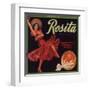 Rosita Brand - Canoga Park, California - Citrus Crate Label-Lantern Press-Framed Art Print