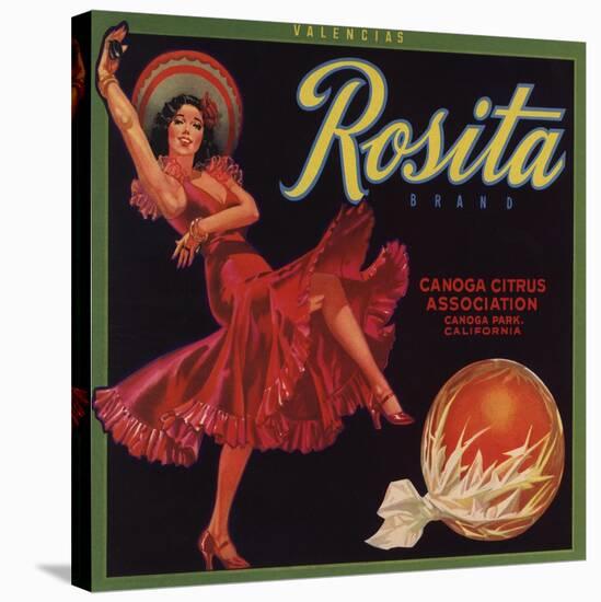 Rosita Brand - Canoga Park, California - Citrus Crate Label-Lantern Press-Stretched Canvas