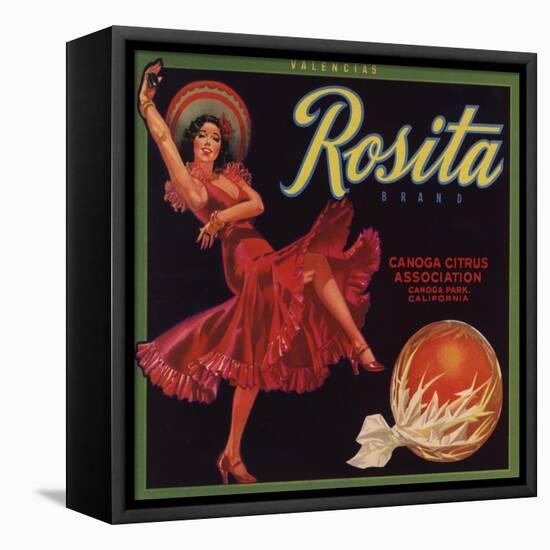 Rosita Brand - Canoga Park, California - Citrus Crate Label-Lantern Press-Framed Stretched Canvas
