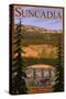 Roslyn, Washington, Suncadia Resort Scene-Lantern Press-Stretched Canvas