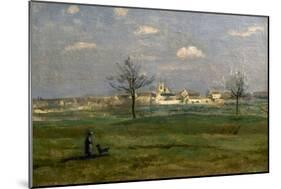 Rosny (Yvelines), Village au printemps-Jean-Baptiste-Camille Corot-Mounted Giclee Print