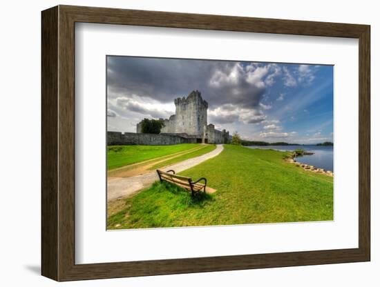 Ross Castle with Empty Bench near Killarney, Co. Kerry Ireland-Patryk Kosmider-Framed Photographic Print