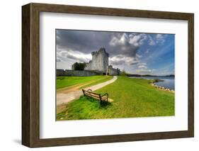 Ross Castle with Empty Bench near Killarney, Co. Kerry Ireland-Patryk Kosmider-Framed Photographic Print