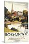 Ross-on-Wye, England - River Scene of Town British Railways Poster-Lantern Press-Stretched Canvas