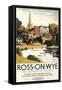 Ross-on-Wye, England - River Scene of Town British Railways Poster-Lantern Press-Framed Stretched Canvas