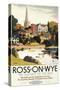 Ross-on-Wye, England - River Scene of Town British Railways Poster-Lantern Press-Stretched Canvas