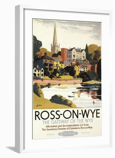 Ross-on-Wye, England - River Scene of Town British Railways Poster-Lantern Press-Framed Art Print