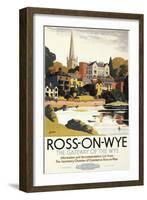 Ross-on-Wye, England - River Scene of Town British Railways Poster-Lantern Press-Framed Art Print