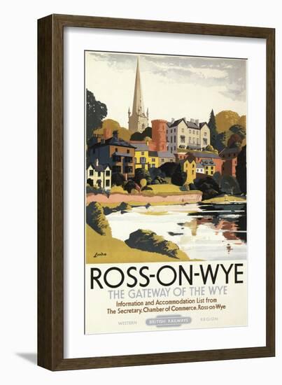 Ross-on-Wye, England - River Scene of Town British Railways Poster-Lantern Press-Framed Art Print