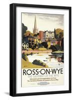 Ross-on-Wye, England - River Scene of Town British Railways Poster-Lantern Press-Framed Art Print