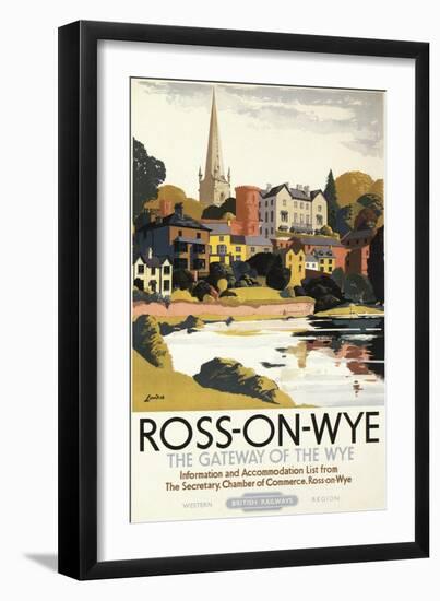 Ross-on-Wye, England - River Scene of Town British Railways Poster-Lantern Press-Framed Art Print