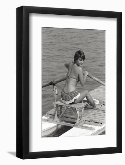 Rossana Podestà on a Rowing Boat-null-Framed Photographic Print