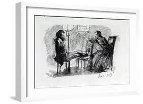 Rossetti Being Sketched by Elizabeth Siddal, September 1853-Dante Gabriel Rossetti-Framed Giclee Print