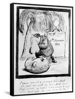 Rossetti Lamenting the Death of His Wombat, 1869 (Pen and Ink on Paper)-Dante Gabriel Rossetti-Framed Stretched Canvas