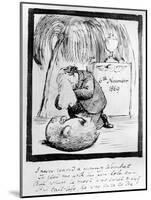 Rossetti Lamenting the Death of His Wombat, 1869 (Pen and Ink on Paper)-Dante Gabriel Rossetti-Mounted Giclee Print