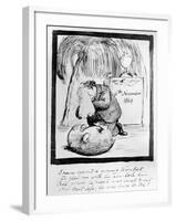 Rossetti Lamenting the Death of His Wombat, 1869 (Pen and Ink on Paper)-Dante Gabriel Rossetti-Framed Giclee Print